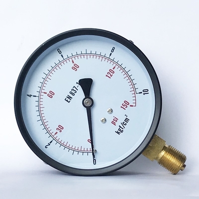 آلیاژ مس 150 Psi فشار سنج پایه پایین مانومتر فشار بخار 100 میلی متر