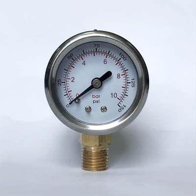 1.5 اینچ 300 psi فشار سنج روغن پرکن 1/8 PT پایین پایه مایع پر فشار سنج